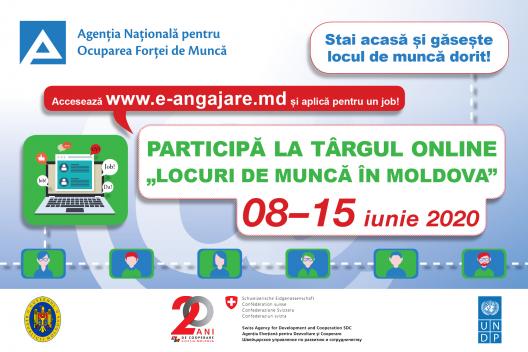 În perioada 08-15 iunie 2020, se desfășoară Târgul online „Locuri de muncă în Moldova”