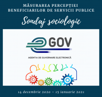 Sondaj sociologic – Măsurarea percepției beneficiarilor de servicii publice