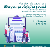 Mergem protejați la școală! În acest weekend, în toată țara, vor avea loc maratoane de vaccinare