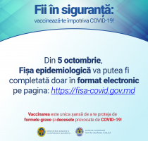 Din 5 octombrie, Fișa Epidemiologică va putea fi completată doar în format electronic