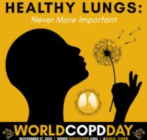 17 noiembrie – Ziua Mondială a Bolii Pulmonare Obstructive Cronice cu genericul „Plămâni sănătoși – mai importanți ca niciodată”